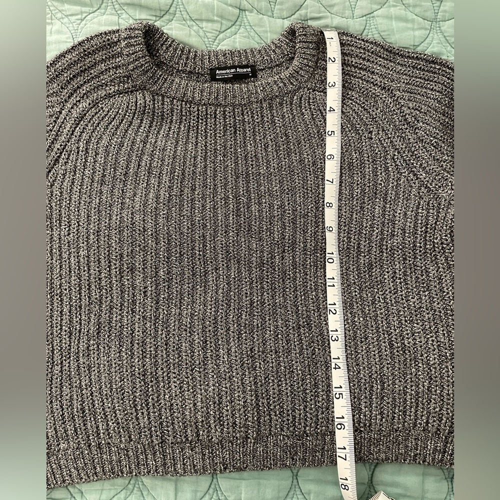 American Apparel Charcoal Women's Crew Neck Sweater - Picture 5 of 6
